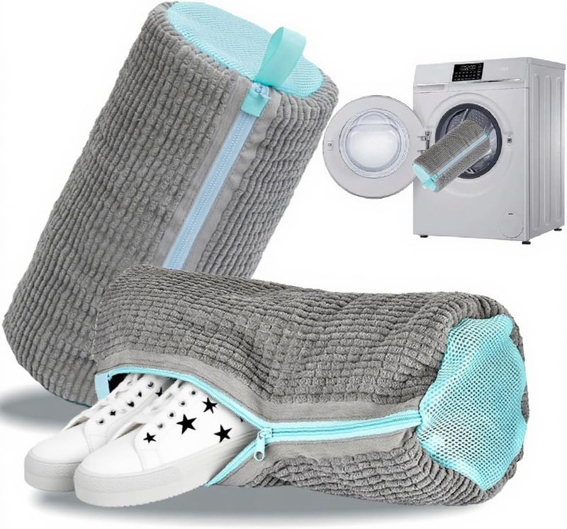 ngfhf Shoe Washing Machine Bag Laundry Shoe Bag for Washer and Dryer Reusable 2pc Shoe Cleaning Bags for Sneakers 360° Deep Cleaning Machine for All Shoes Types With Self-locking Zipper - Image 1